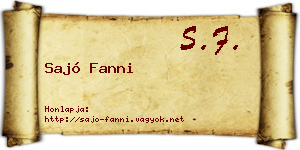 Sajó Fanni névjegykártya