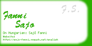 fanni sajo business card